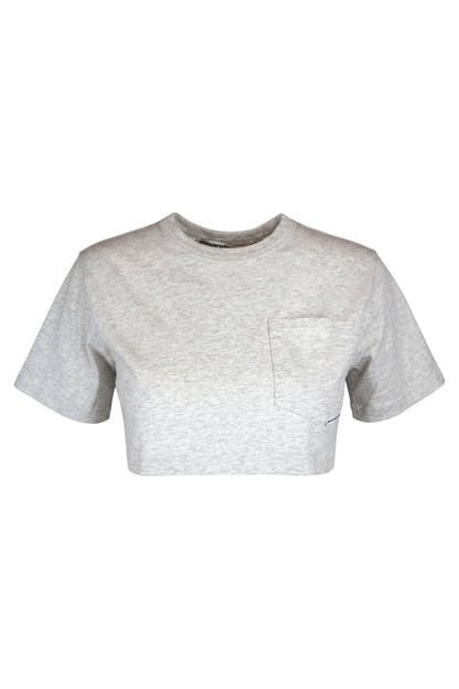 Alexander Wang Grey Marl Cropped Pocket T-Shirt