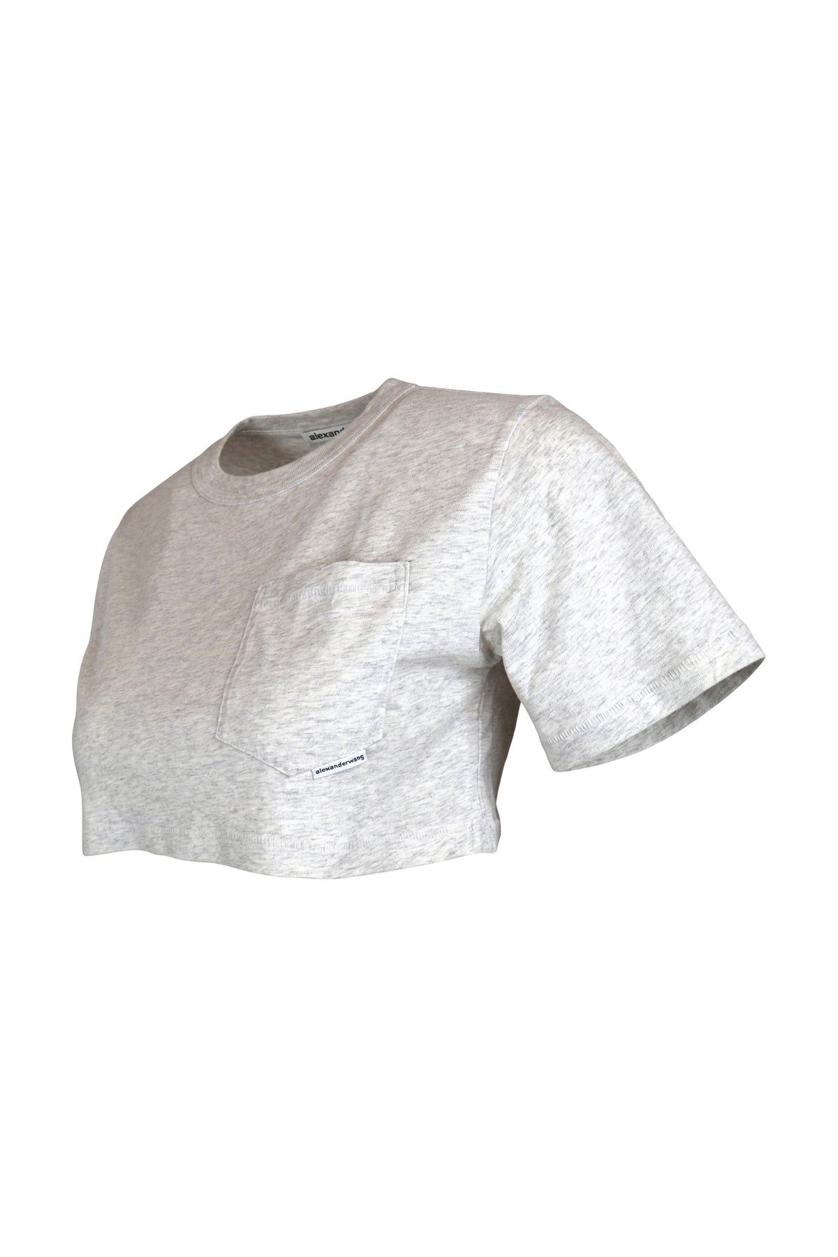 Alexander Wang Grey Marl Cropped Pocket T-Shirt