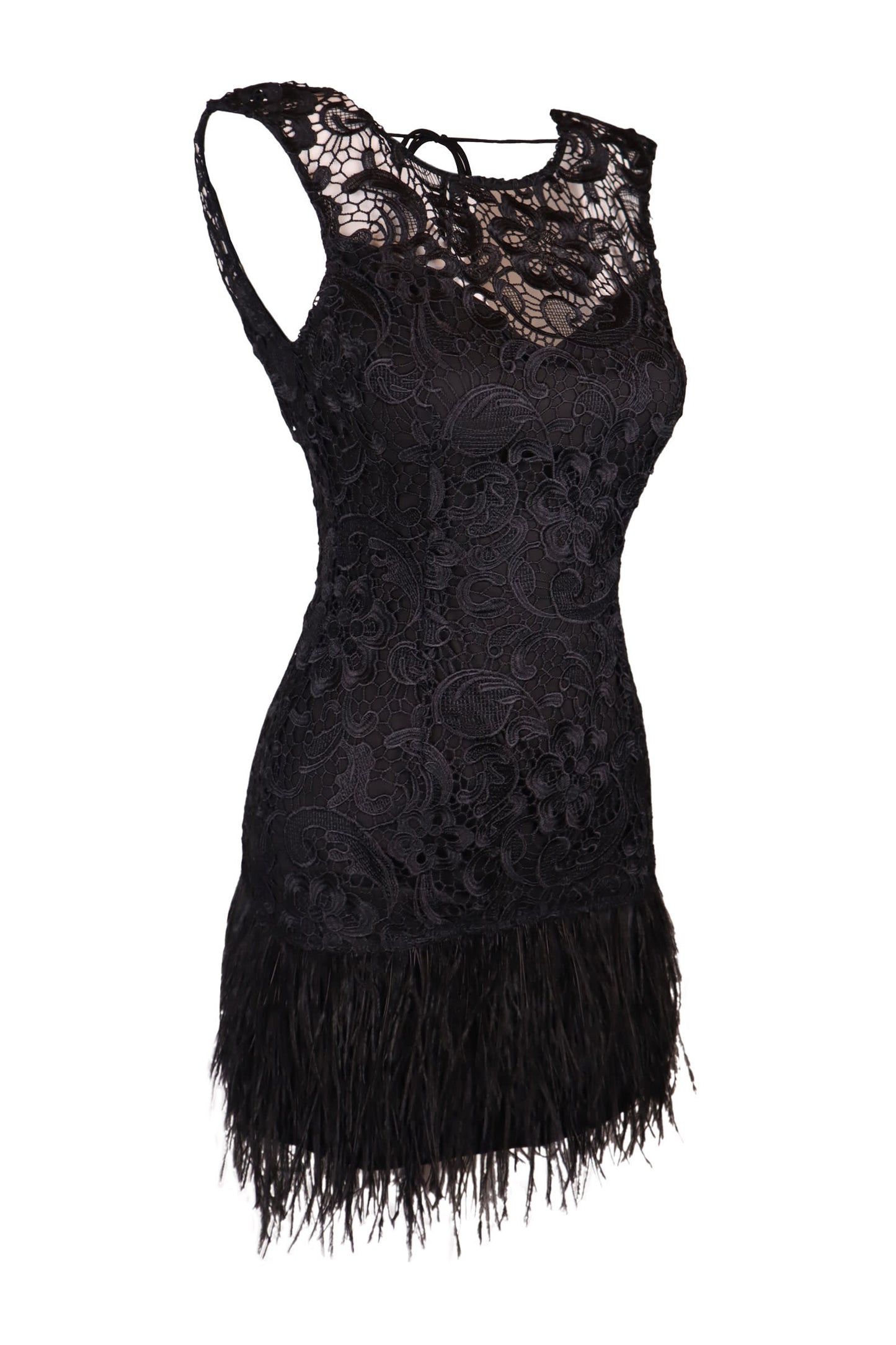 Lipsy Feather Trimmed Dress