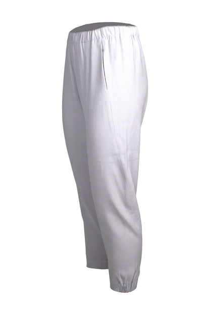 Babaton Light Grey Crepe Pull-On Jogger Trousers