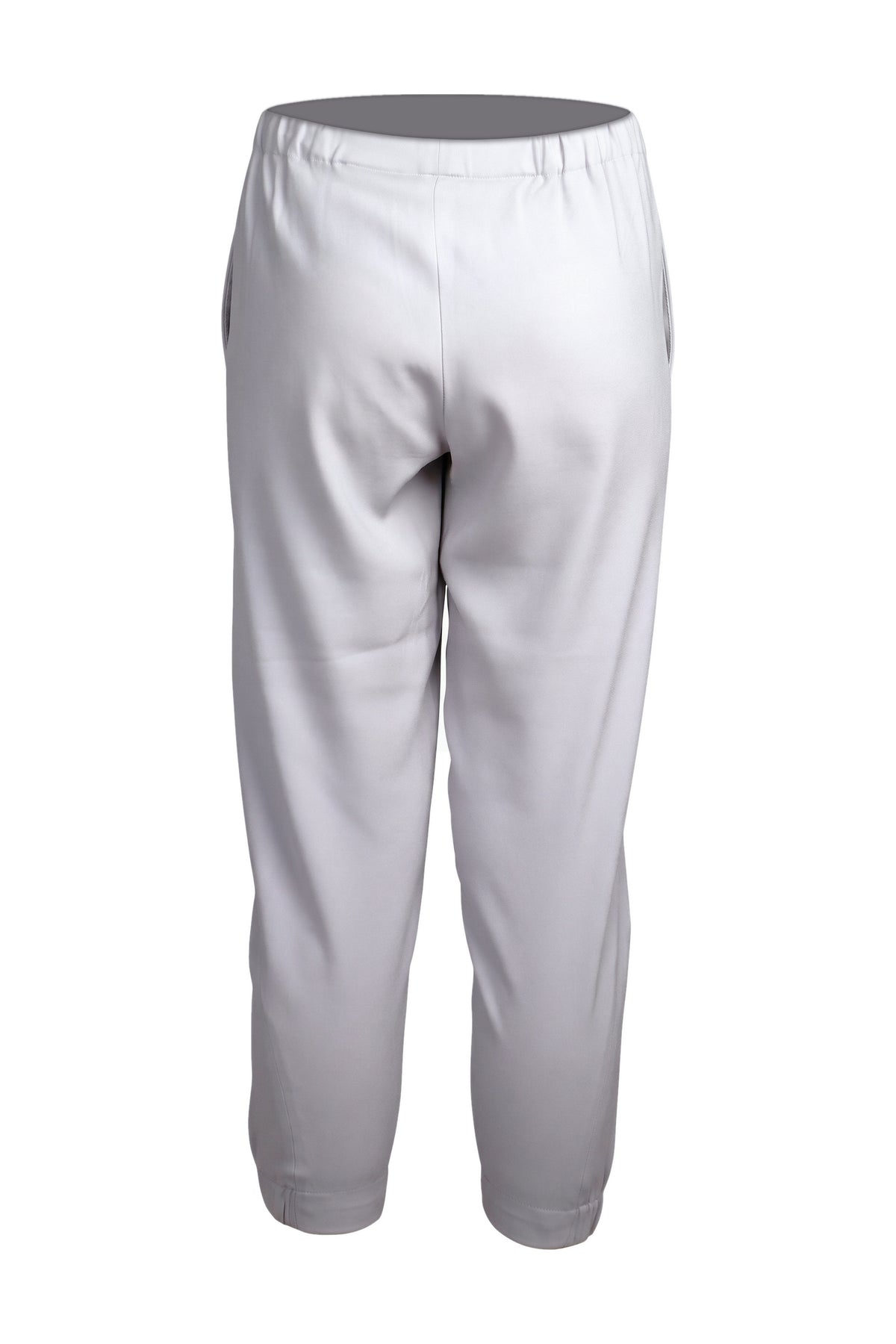 Babaton Light Grey Crepe Pull-On Jogger Trousers
