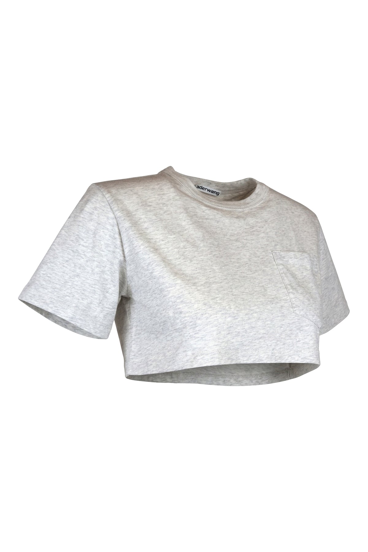 Alexander Wang Grey Marl Cropped Pocket T-Shirt