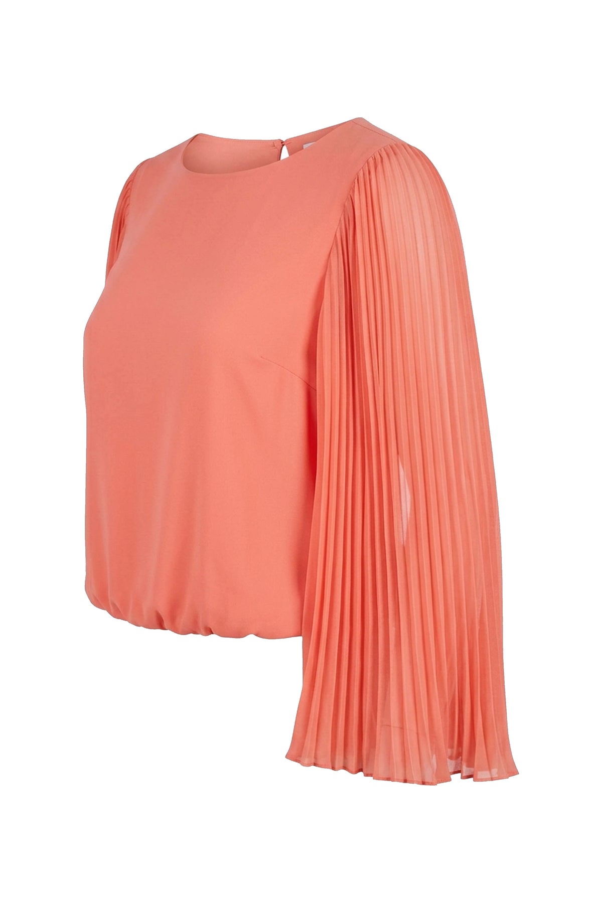 Alice + Olivia Coral Pleated Bell Sleeve Blouse