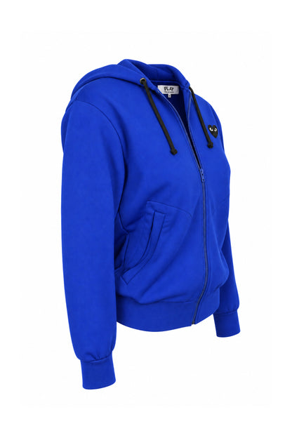 Comme des Garçons PLAY Blue Heart Logo Zip Hoodie