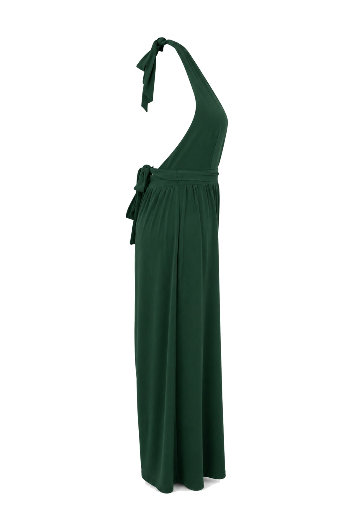 Urban Outfitters Forest Green Halter Wide-Leg Jumpsuit