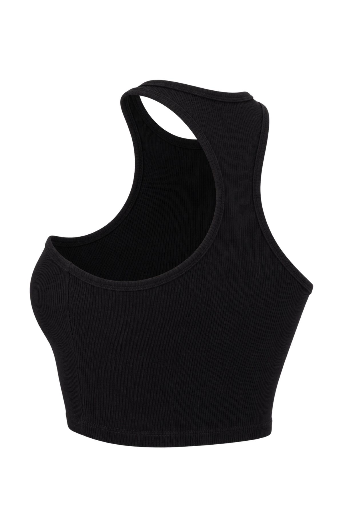 Off-White Black Ribbed Logo Racer Crop Top