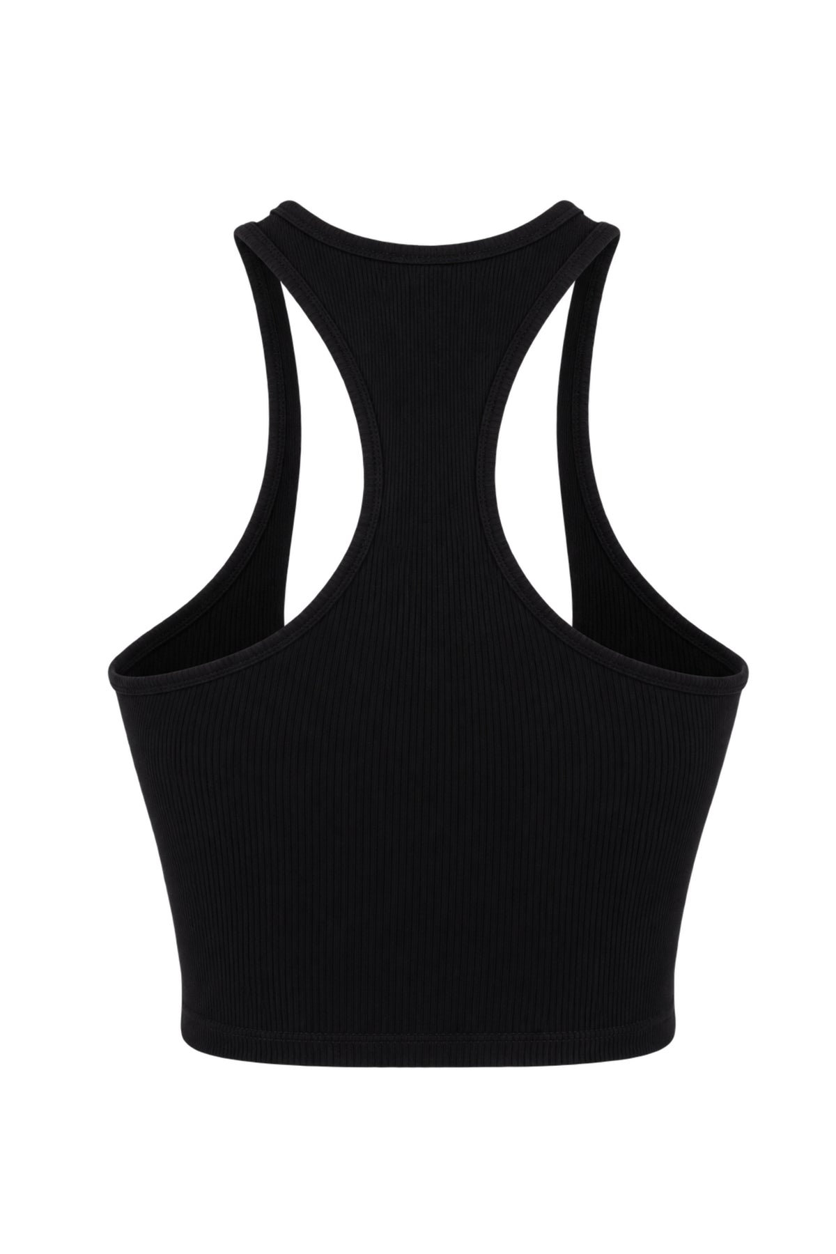 Off-White Black Ribbed Logo Racer Crop Top