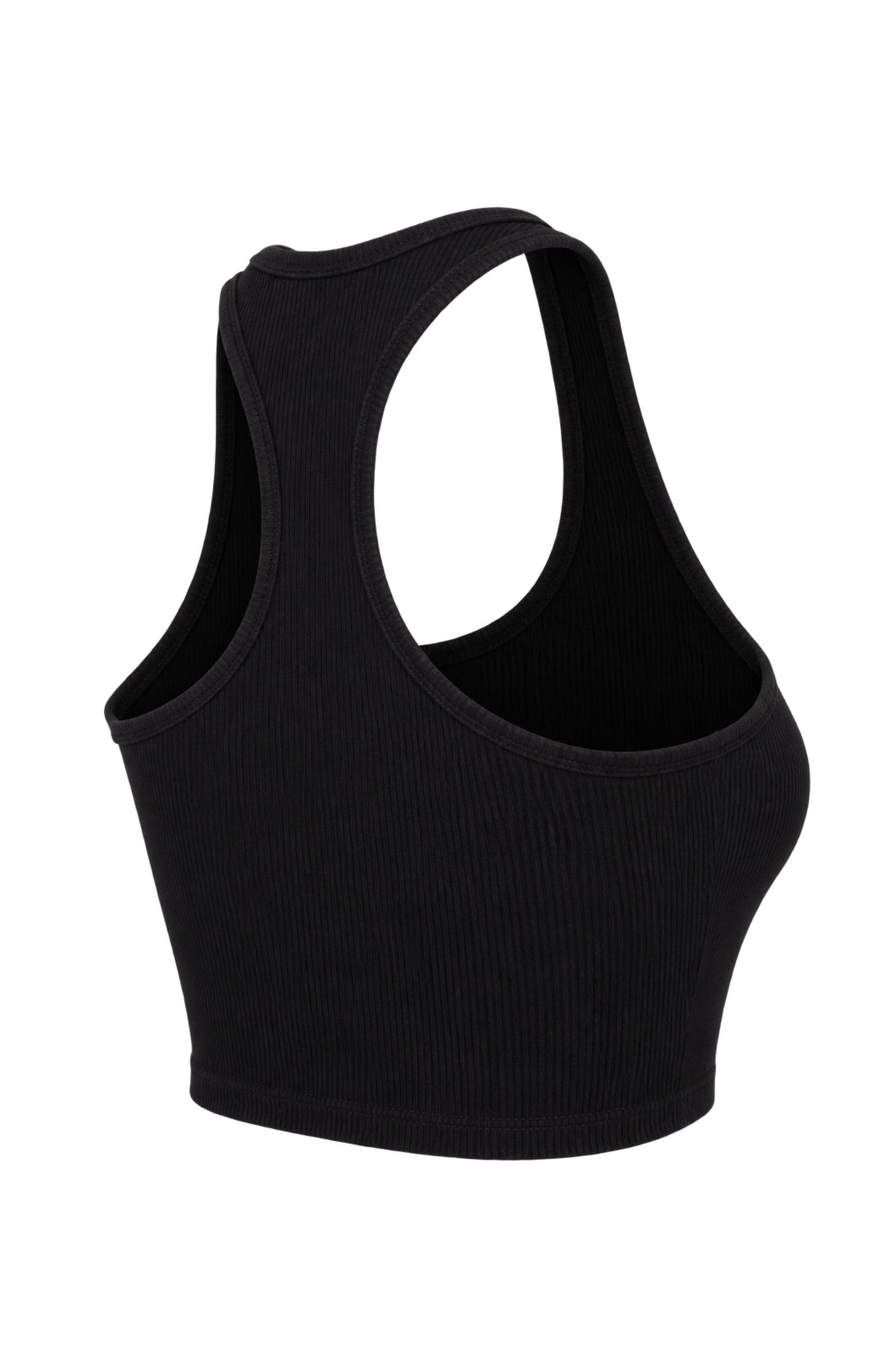 Off-White Black Ribbed Logo Racer Crop Top