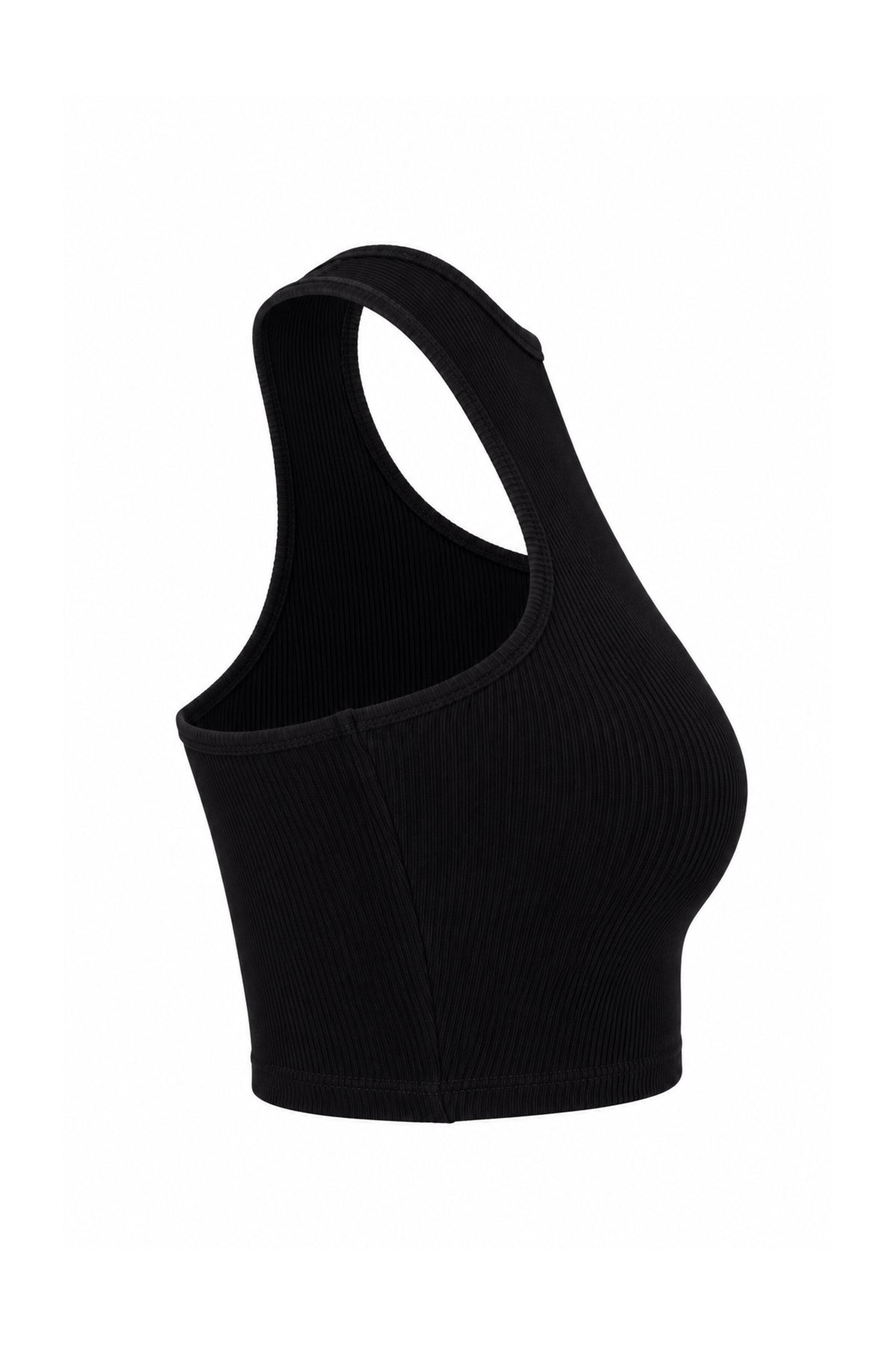 Off-White Black Ribbed Logo Racer Crop Top
