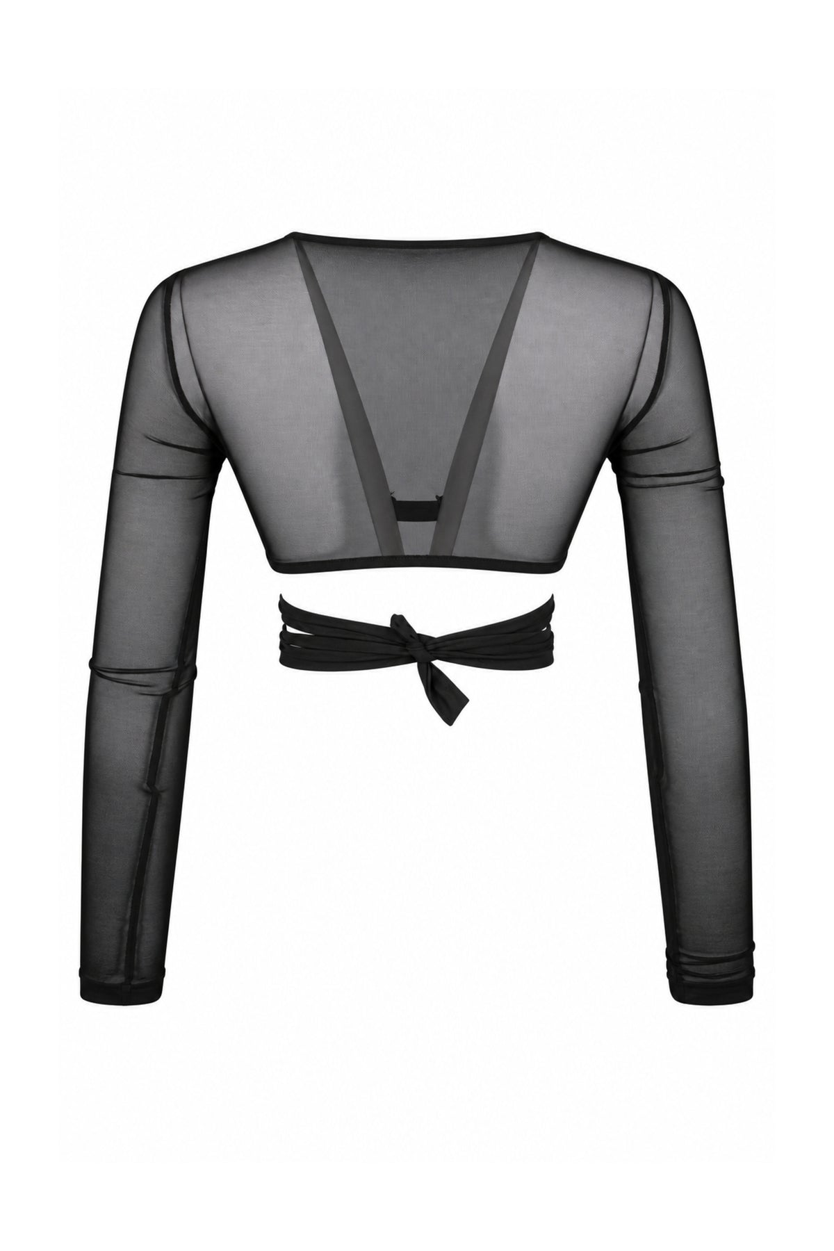 Kikiriki Black Sheer Mesh Underwire Shrug Crop Top