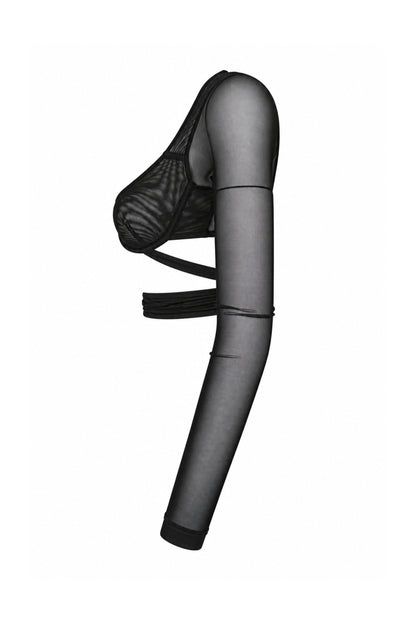Kikiriki Black Sheer Mesh Underwire Shrug Crop Top