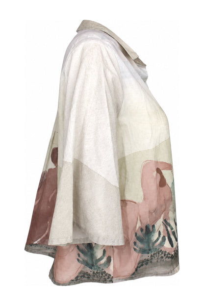 Laika Watercolour Landscape Print Cotton Shirt