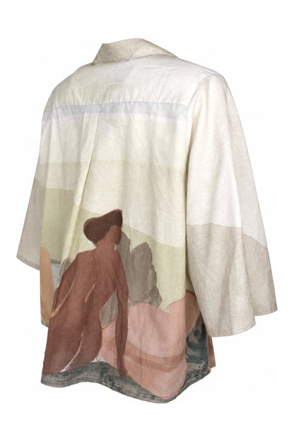 Laika Watercolour Landscape Print Cotton Shirt