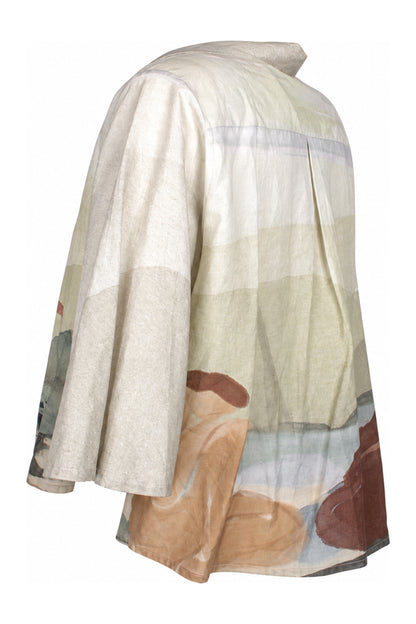 Laika Watercolour Landscape Print Cotton Shirt