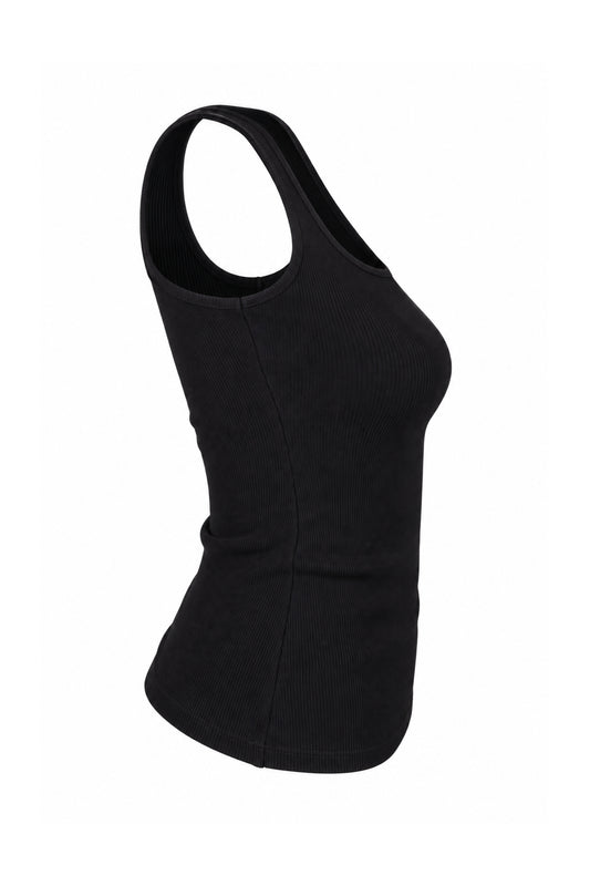 Off-White Black Ribbed Logo Tank Top