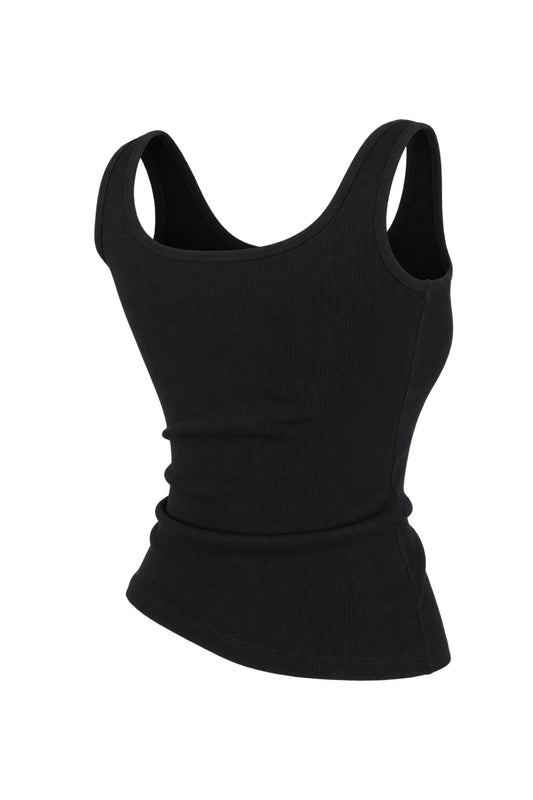 Off-White Black Ribbed Logo Tank Top