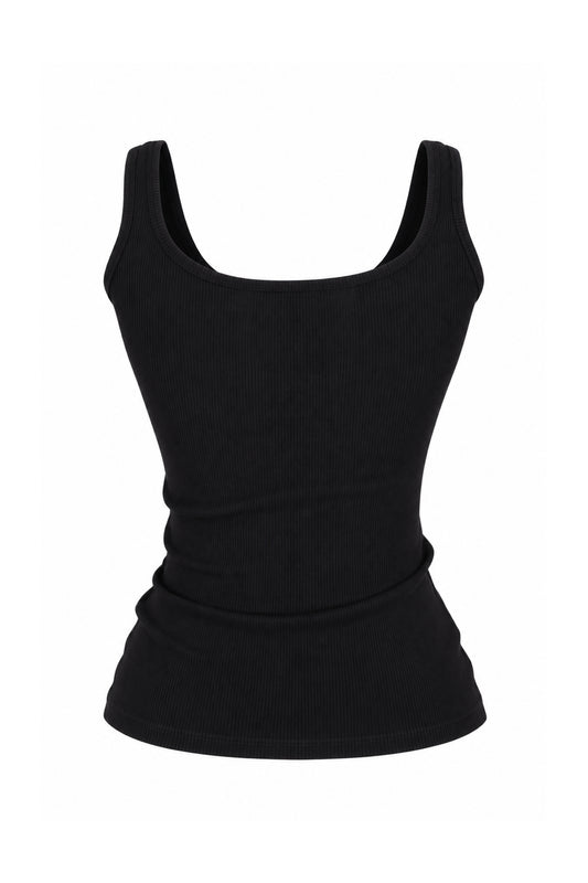 Off-White Black Ribbed Logo Tank Top