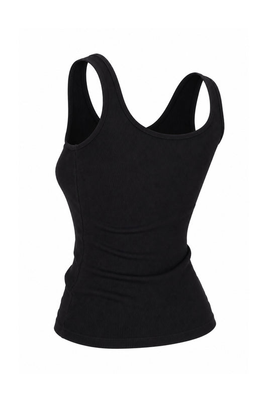 Off-White Black Ribbed Logo Tank Top