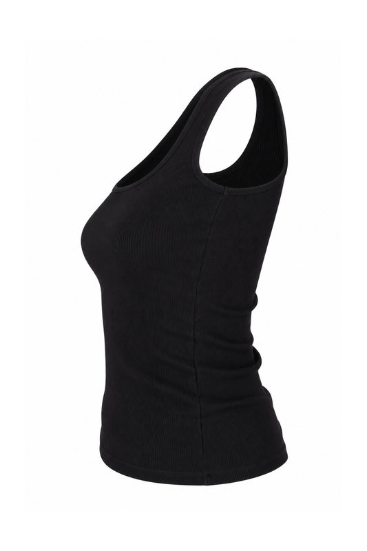 Off-White Black Ribbed Logo Tank Top