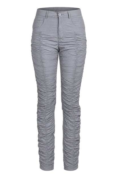 MM6 Maison Margiela Grey Ruched Leg Slim Trousers