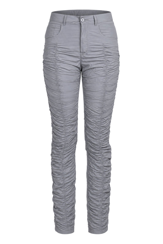 MM6 Maison Margiela Grey Ruched Leg Slim Trousers