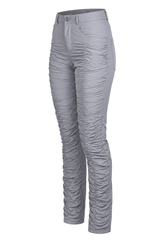 MM6 Maison Margiela Grey Ruched Leg Slim Trousers