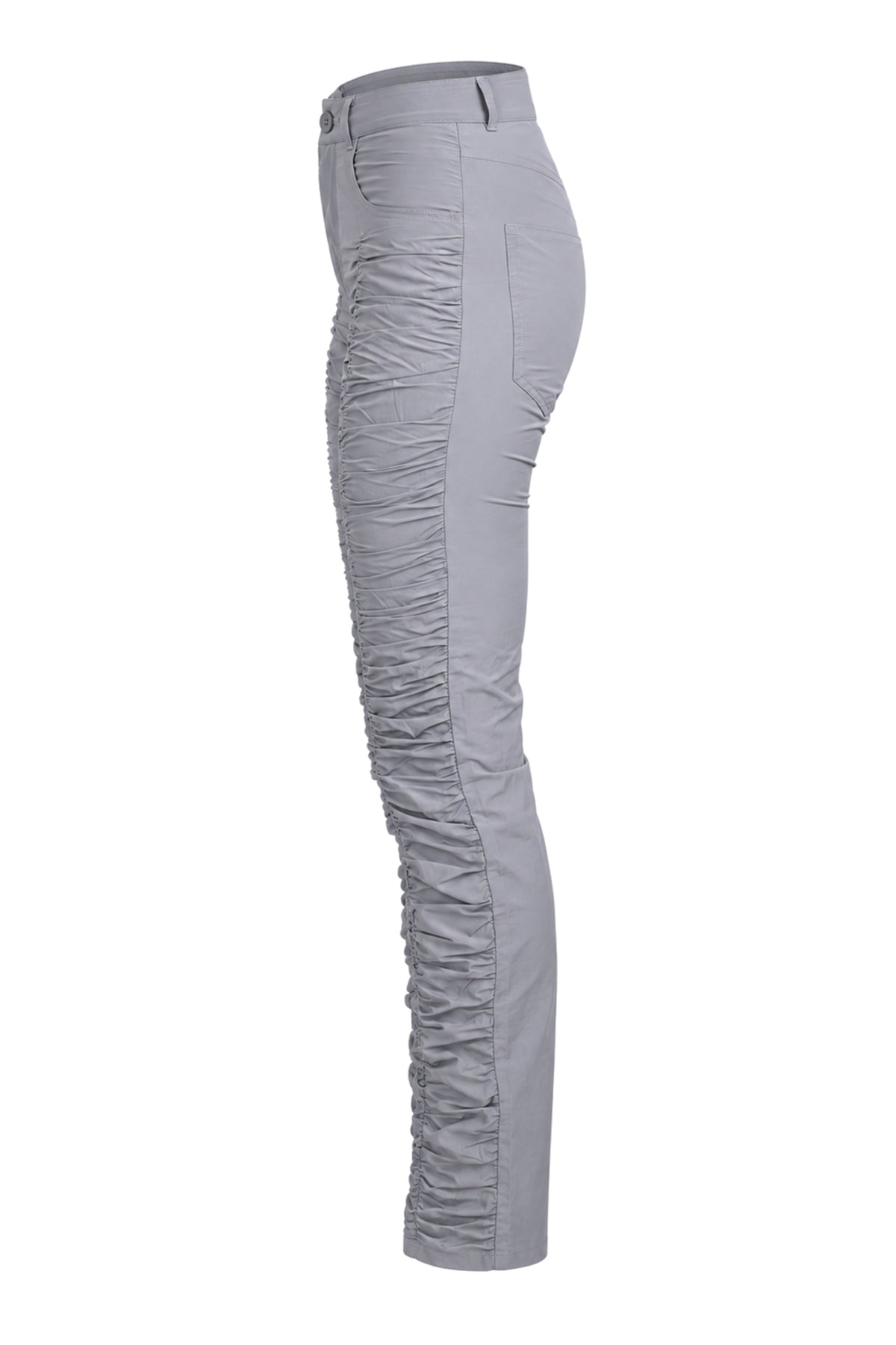 MM6 Maison Margiela Grey Ruched Leg Slim Trousers