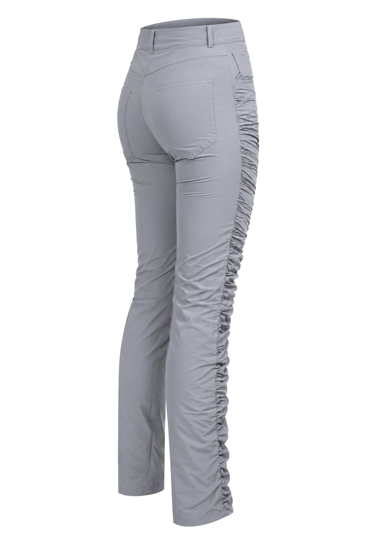 MM6 Maison Margiela Grey Ruched Leg Slim Trousers
