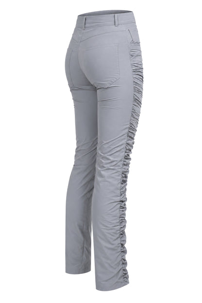 MM6 Maison Margiela Grey Ruched Leg Slim Trousers