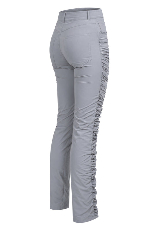 MM6 Maison Margiela Grey Ruched Leg Slim Trousers