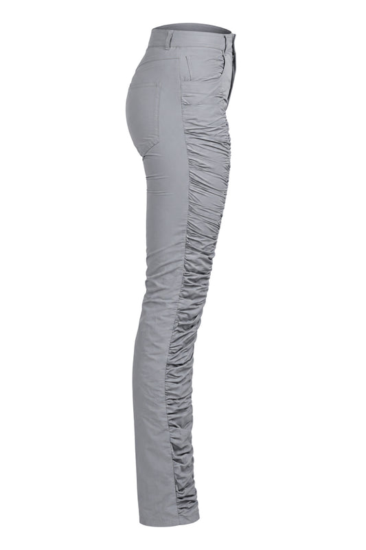 MM6 Maison Margiela Grey Ruched Leg Slim Trousers