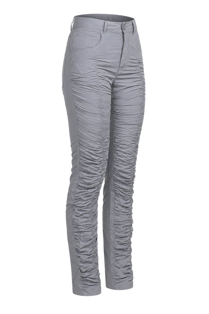 MM6 Maison Margiela Grey Ruched Leg Slim Trousers