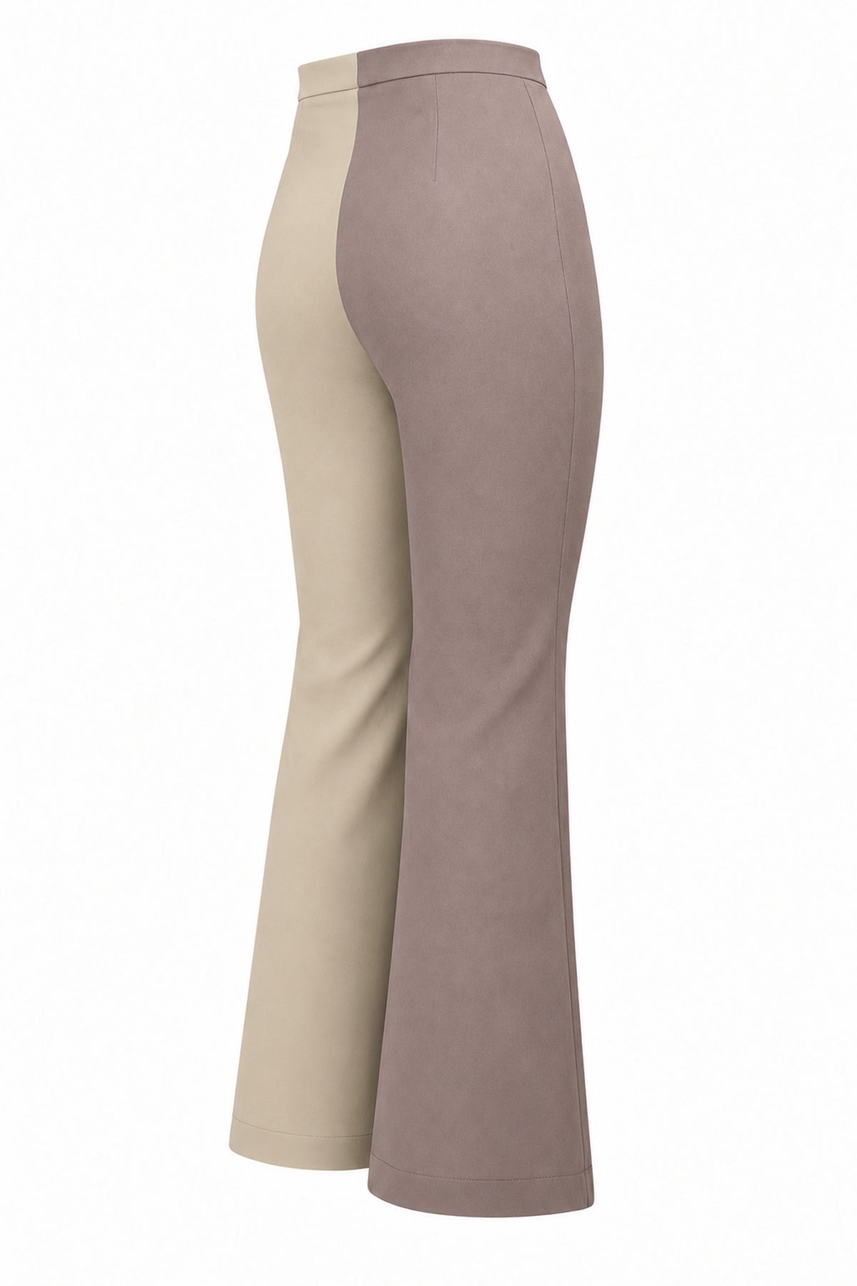 Tiny Two-Tone Taupe and Cream Flared Trousers