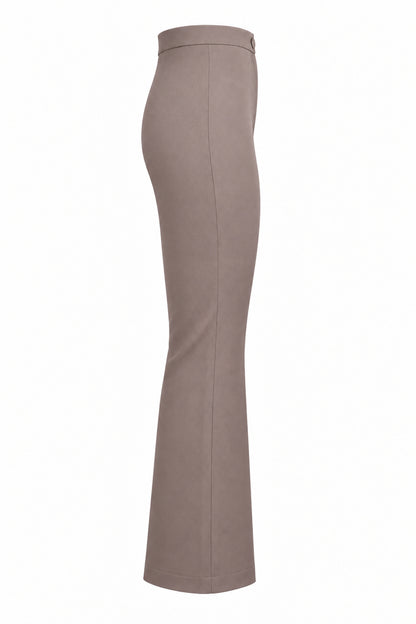 Tiny Two-Tone Taupe and Cream Flared Trousers