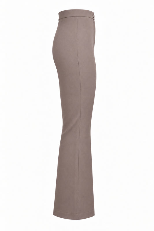 Tiny Two-Tone Taupe and Cream Flared Trousers