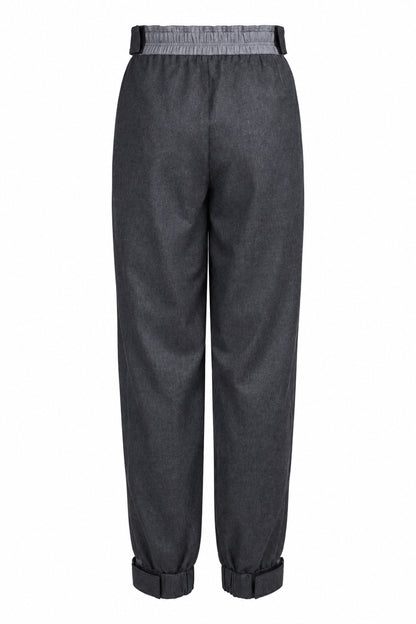 Stella McCartney Grey Wool Panelled Cargo Joggers