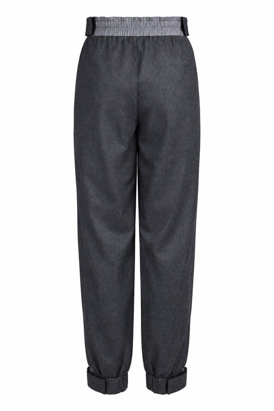 Stella McCartney Grey Wool Panelled Cargo Joggers