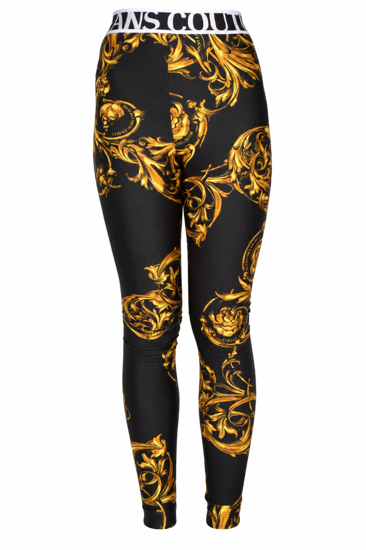 Versace Jeans Couture Black Gold Baroque Leggings