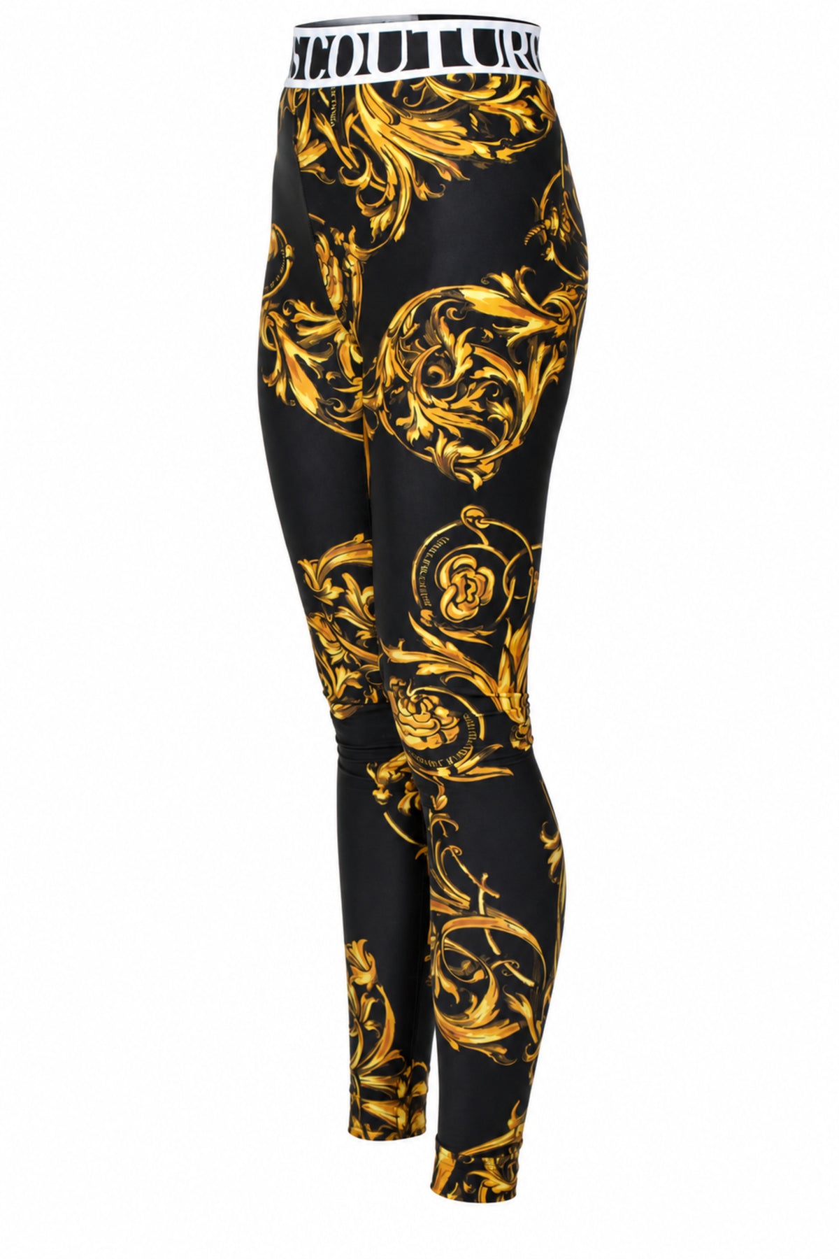 Versace Jeans Couture Black Gold Baroque Leggings