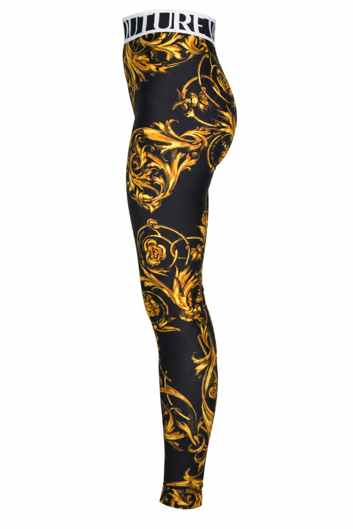 Versace Jeans Couture Black Gold Baroque Leggings