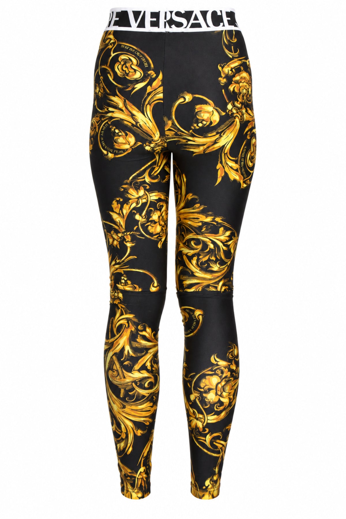 Versace Jeans Couture Black Gold Baroque Leggings