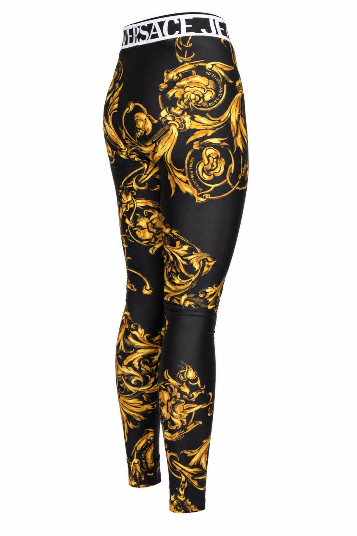 Versace Jeans Couture Black Gold Baroque Leggings