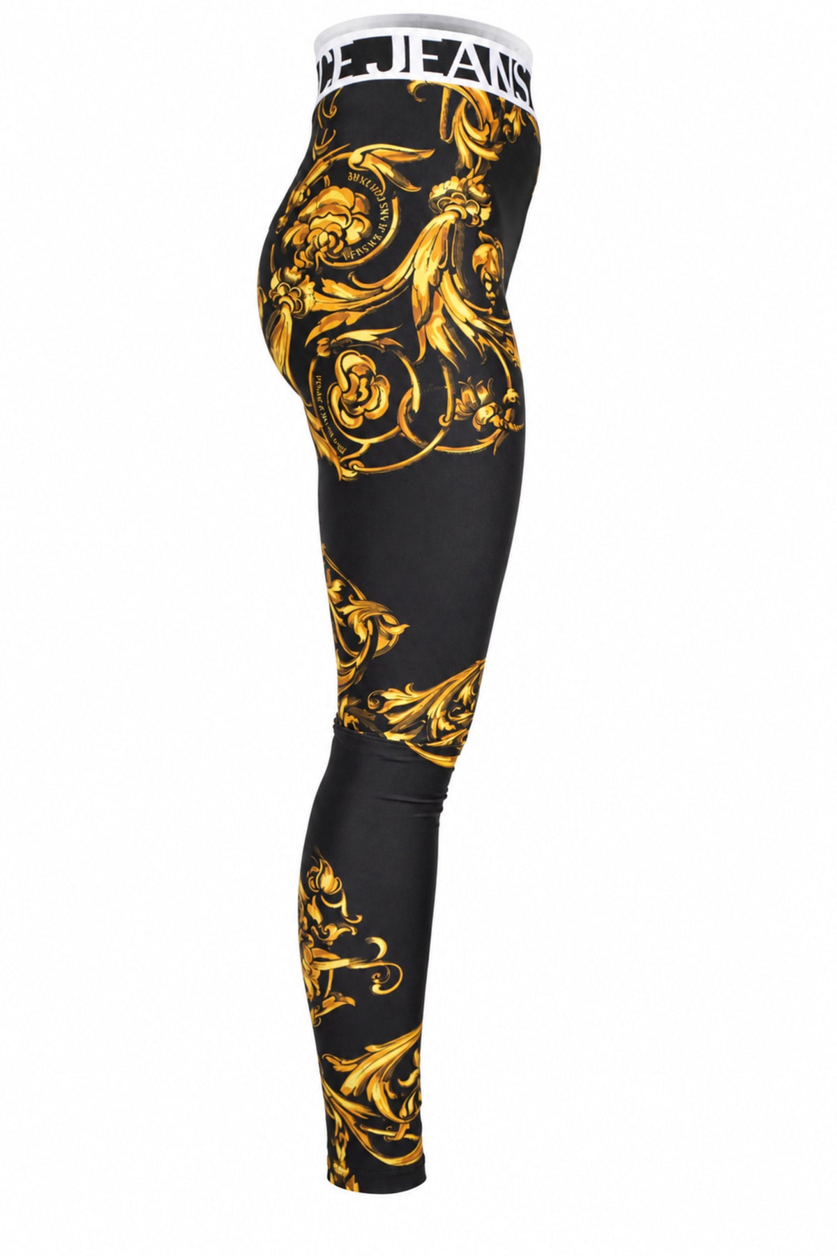 Versace Jeans Couture Black Gold Baroque Leggings