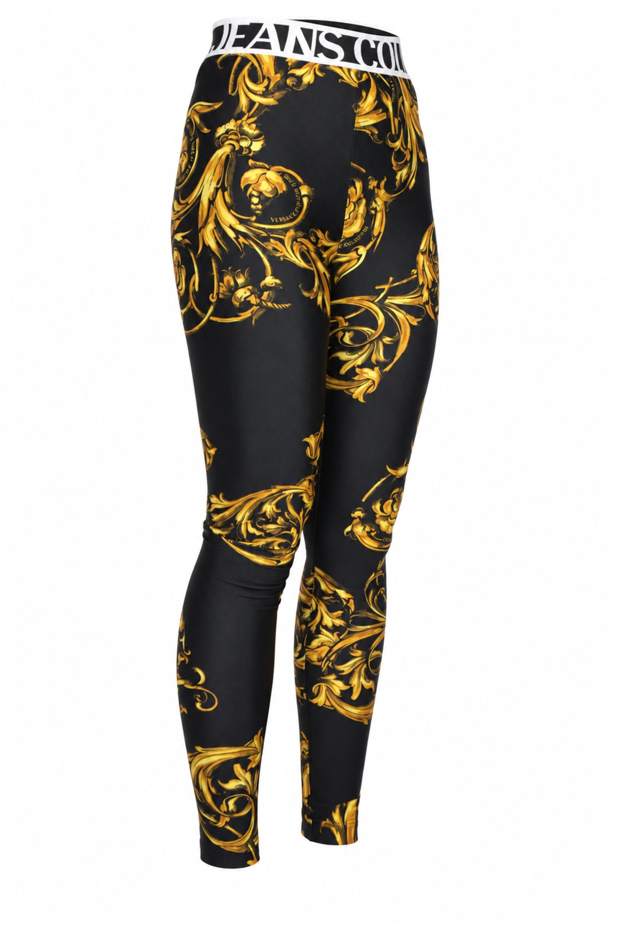 Versace Jeans Couture Black Gold Baroque Leggings