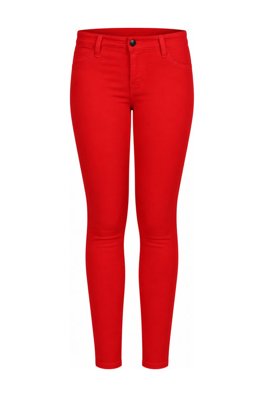 J Brand Red Stretch Denim Super Skinny Jeans