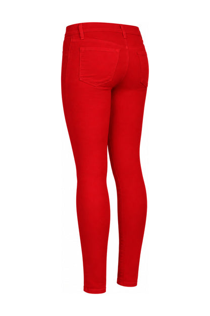 J Brand Red Stretch Denim Super Skinny Jeans