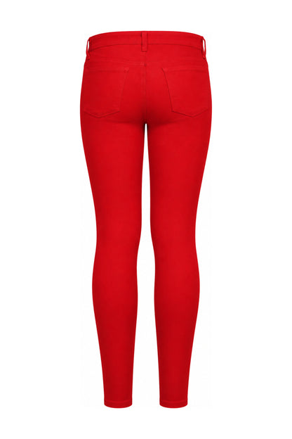 J Brand Red Stretch Denim Super Skinny Jeans