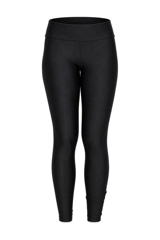 River Island Black Wet-Look Foldover Waist Leggings