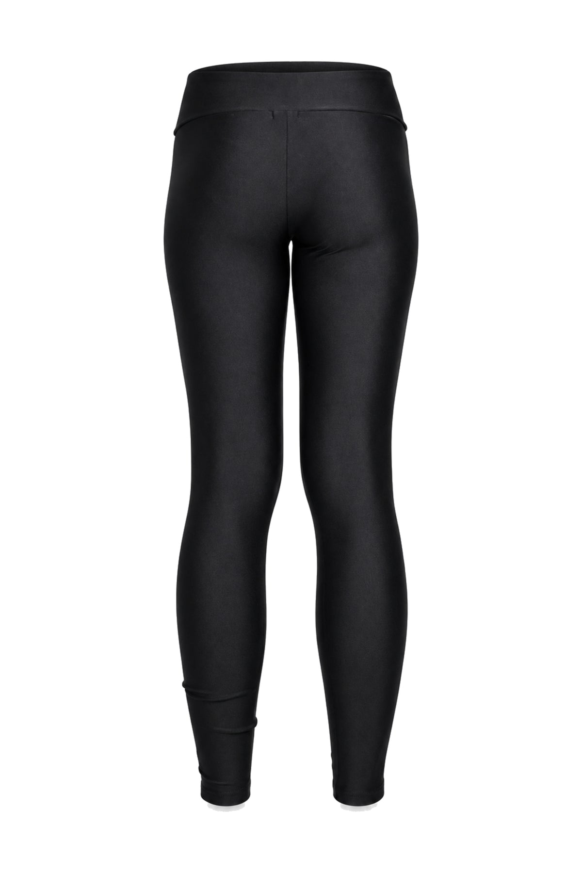 River Island Black Wet-Look Foldover Waist Leggings