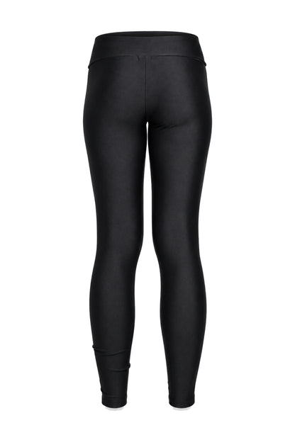 River Island Black Wet-Look Foldover Waist Leggings